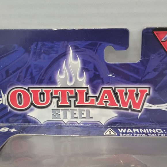New Outlaw Steel Iron Legends Orange Blue w Flame Motorcycle DieCast Metal 1:18 - Picture 8 of 15